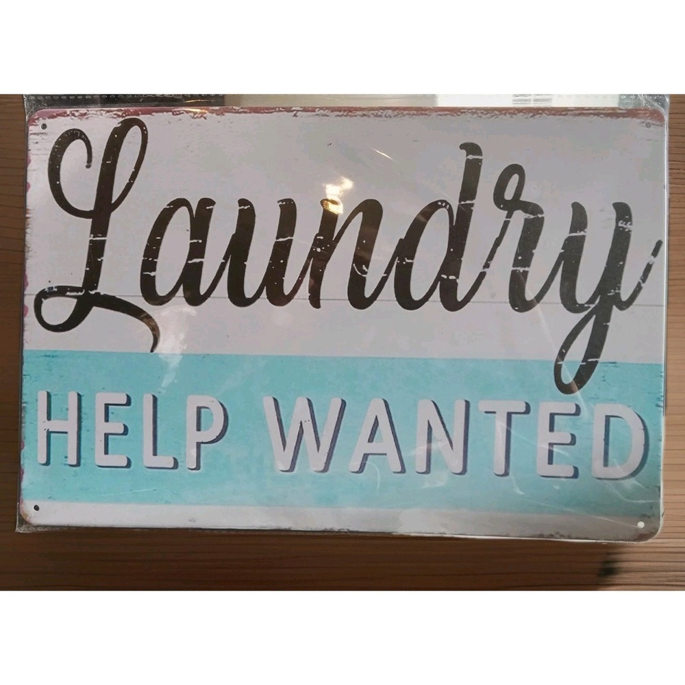 New Laundry Help Wanted Vintage Farmhouse Laundry Room Sign Country Wall Deco